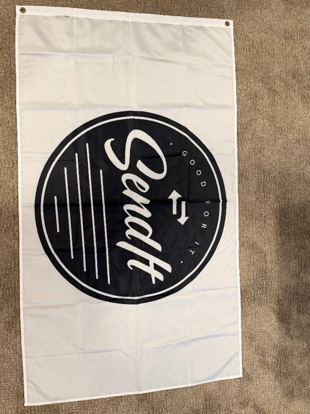 Send It, Good For It Banner Flag, Dorm Room, Frat, Man Cave, 34' x 60
